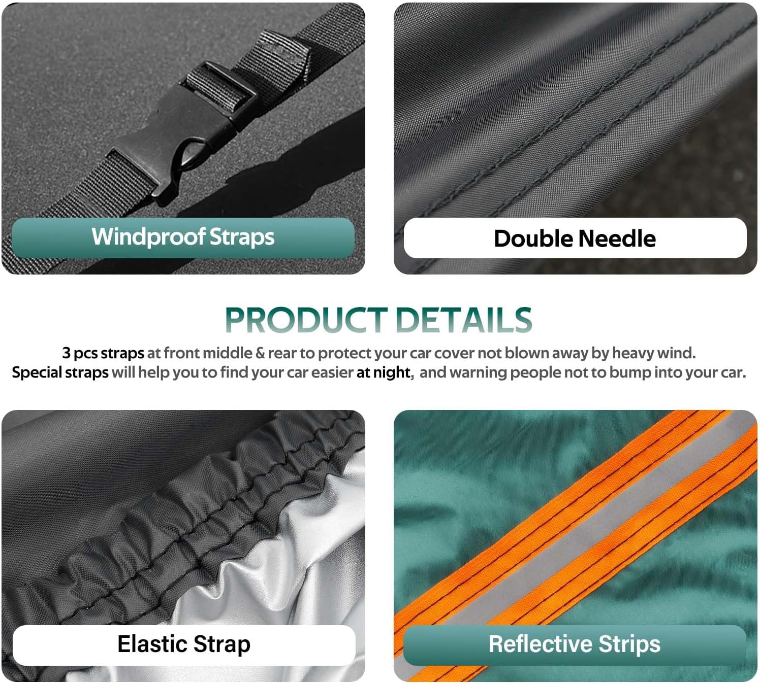 Molebt Ford Mustang Car Cover Waterproof All Weather for Automobiles, Indoor Outdoor Full Exterior Covers Fit 2017-2023 Ford Mustang, Sun Rain Dust UV Protection. image number 4