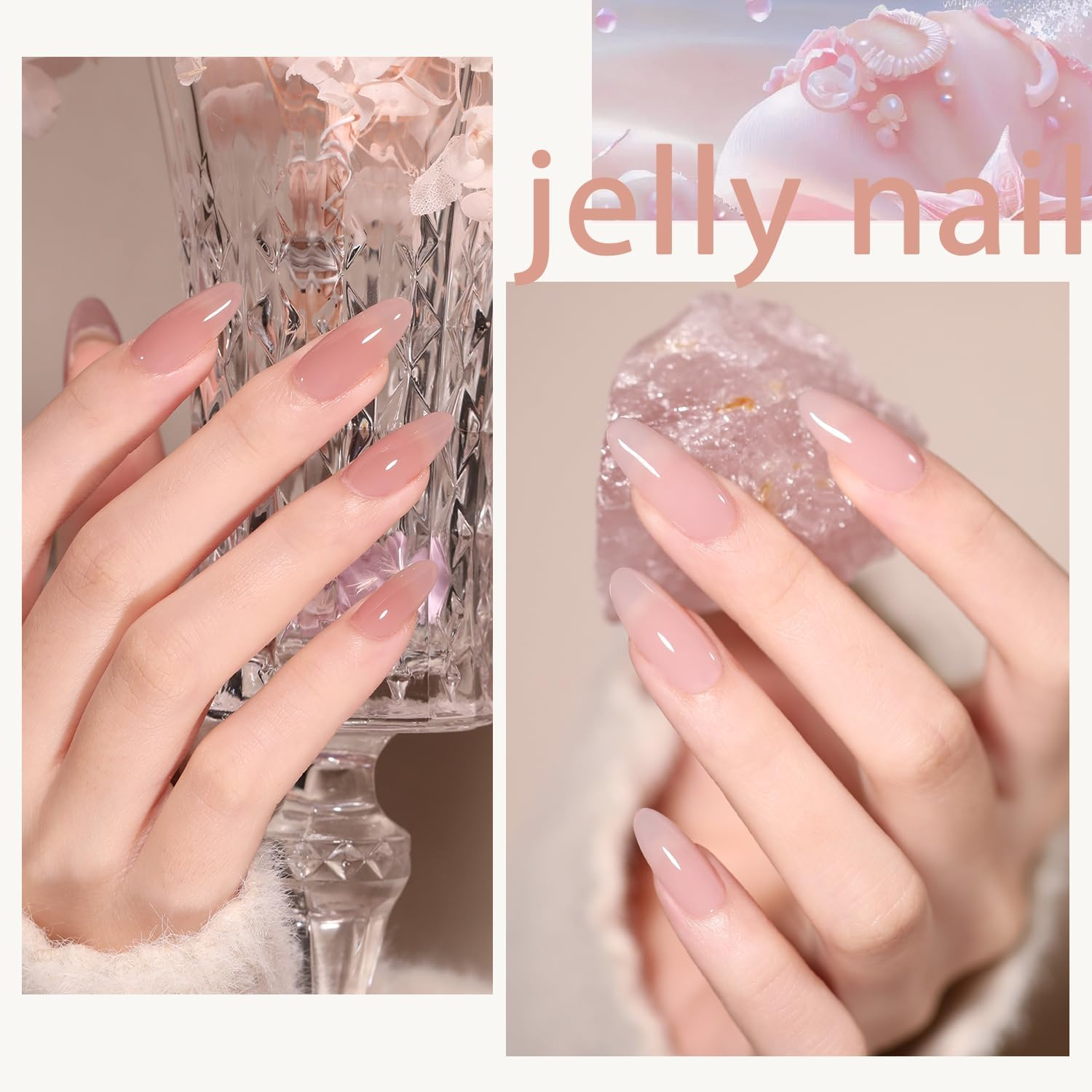 SHOYUM Jelly Pink Gel Nail Polish Set of 10 Colors Nude Gel Polish Kit UV LED Soak off Nail Polish Gel Home DIY Manicure Nail Art Salon Varnish image number 1