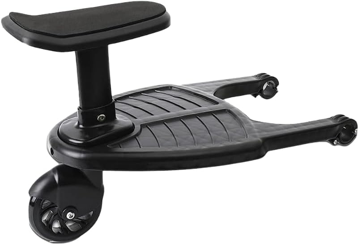 Sunblue Universal Toddler Stroller Board with Seat - Pram & Buggy Connector for Pushchair, Jogger, Travel Pram Accessories - Easy Stand & Ride, Fits Horizontal Axis <2.5Cm (Black) image number 3