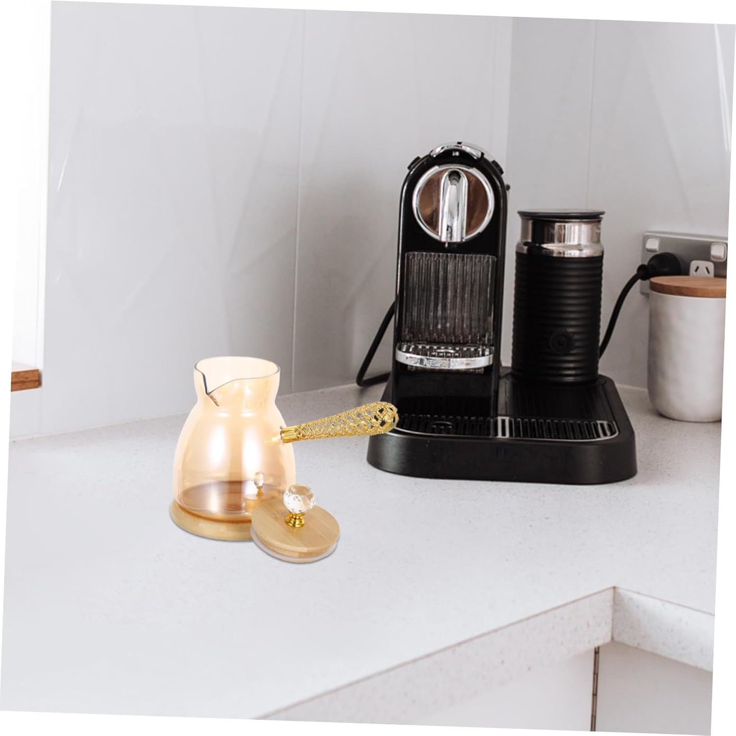 DOITOOL Turkish Coffee Maker Glass Pot Side Handle for Brewing Espresso Suitable for Greek and Arabic Traditions Use as Server Tea Pitcher for Boiling Water image number 1