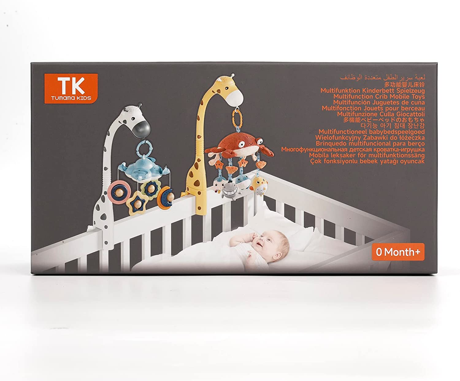 TUMAMA Baby Cot Mobile,3 in 1 Crib Toys with Remote Control,Projection Night Light, Music and White Noise, Mute Spin Motor Nursery Sensory Toys for Infant 0 3 6 9 Month Newborn Xmas Gift image number 2