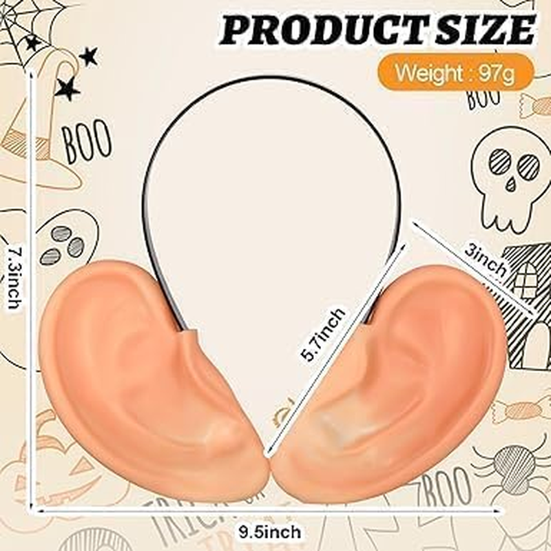 1PCS Oversized Big Fake Ear for Women Men Jumbo Ear Adult Giant Pig Funny Headwear for Cosplay Costume Holiday Party Outfit Accessories