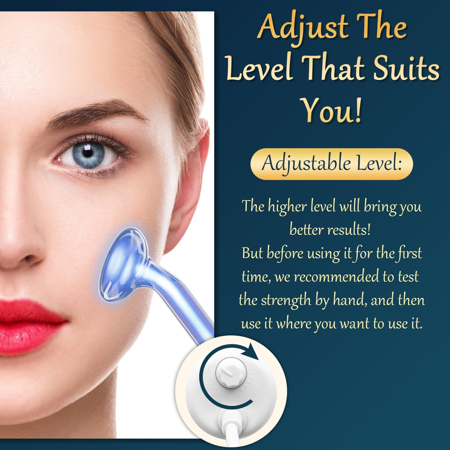 High Frequency Facial Wand - TUMAKOU Portable Handheld Blue High Frequency Facial Machine Skin Face Wand - with 6 Different Glass Tubes(Violet+Orange Tech) for Skin/Face/Eyes/Hair image number 1