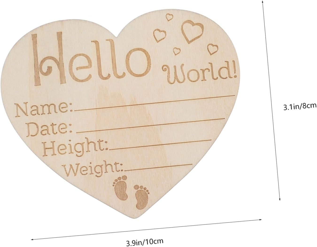 Kisangel 3 Pcs Newborn Logo Announcement Sign Birth Sign Heart Name Signs Arrival Sign Sealed Oh Nursery Birth Announcement Sign Wooden Khaki image number 6