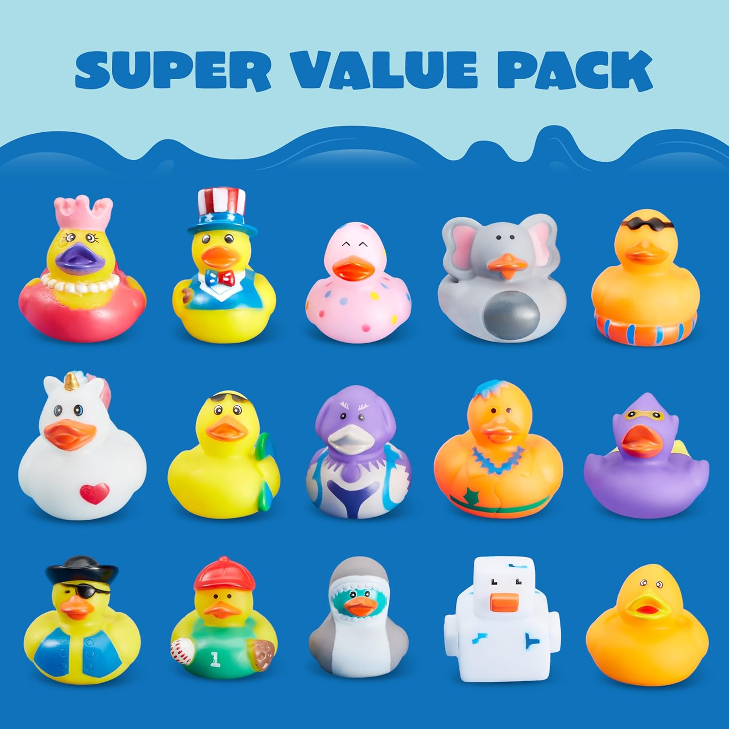 JOYIN 30 Pcs Rubber Ducks, Random Assortment Ducks Bulk with Mesh Carry Bag, Mini Rubber Duckies for Toddler Baby Bath Toys, Kids Bath Pool Toys Birthday Gifts Party Favors