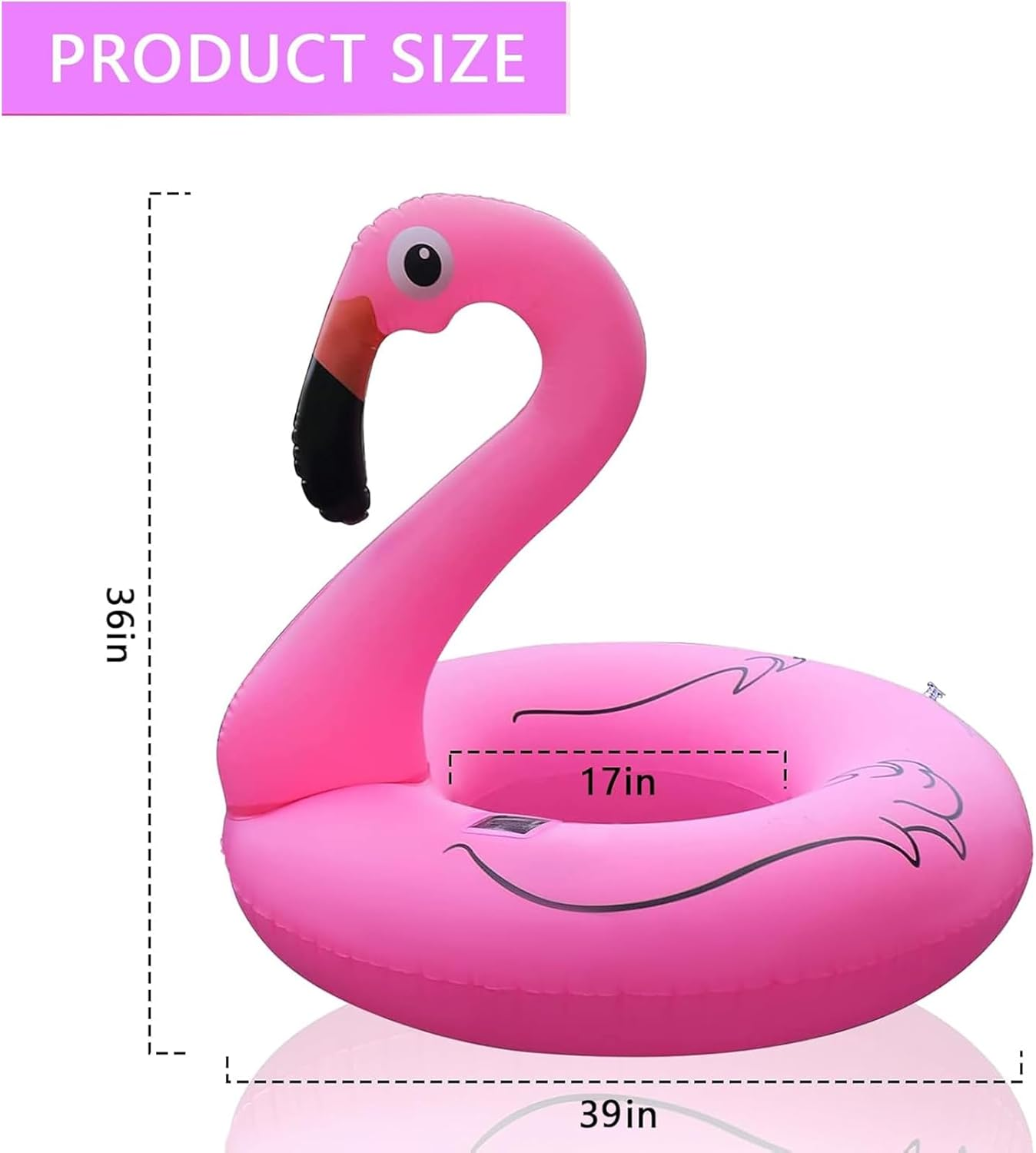 Tepoal Inflatable Flamingo Pool Floats with Lights, Solar Powered Flamingo Swimming Pool Tubes image number 4