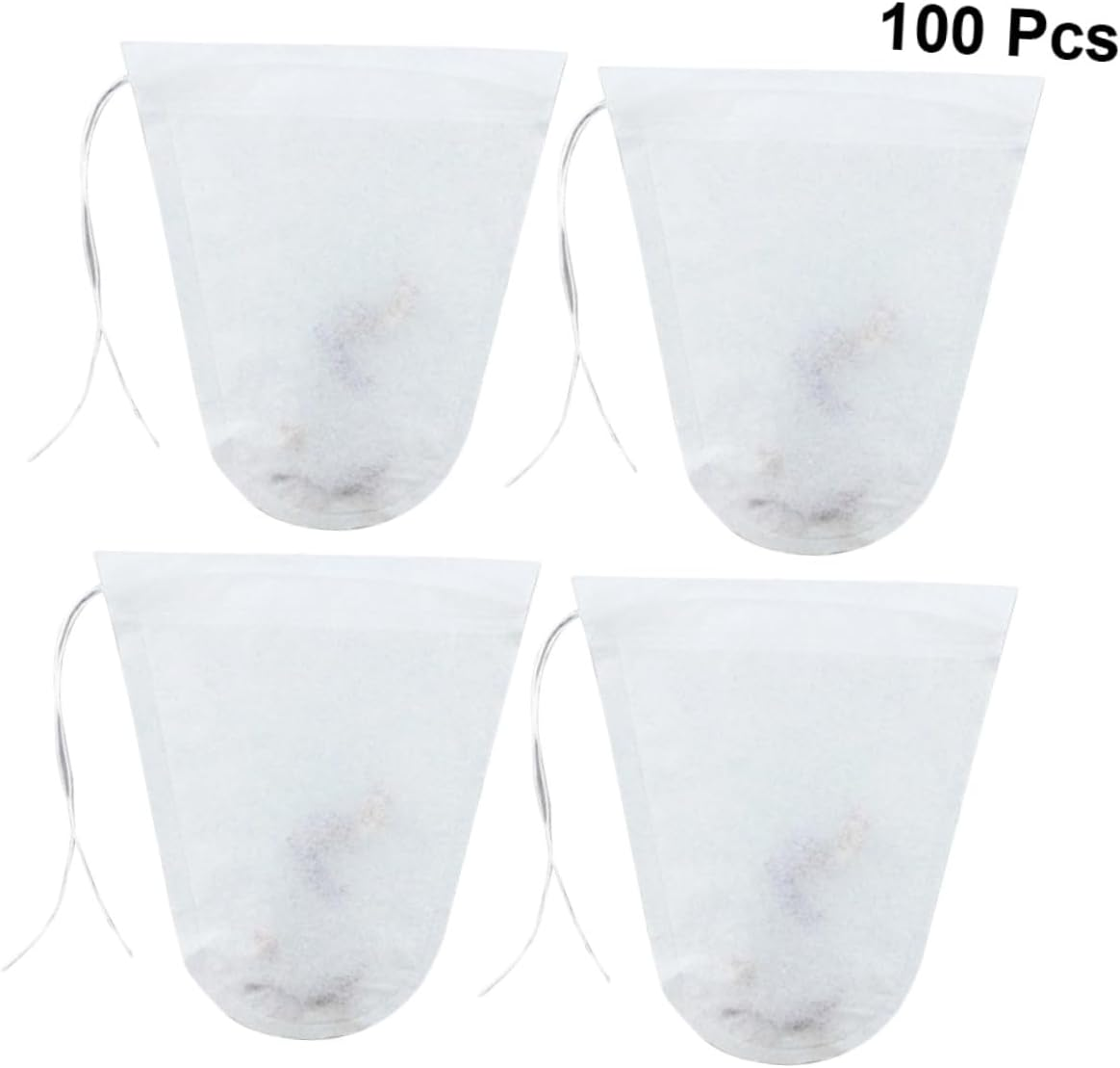 ABOOFAN 100Pcs Disposable Paper Tea Bags with Drawstring Natural Wood Pulp Filter for Loose Leaf Tea Coffee Herbal Medicine image number 2