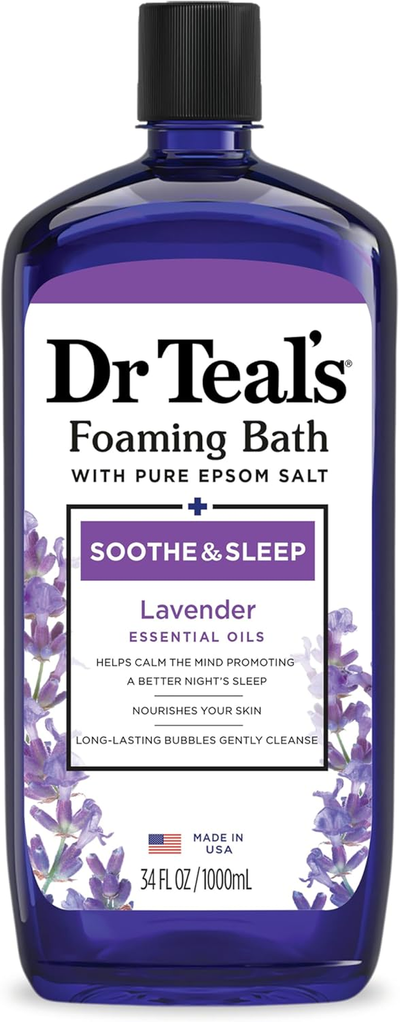 Dr Teal'S Pure Epsom Salt Foaming Bath with Lavender, 1 L image number 1