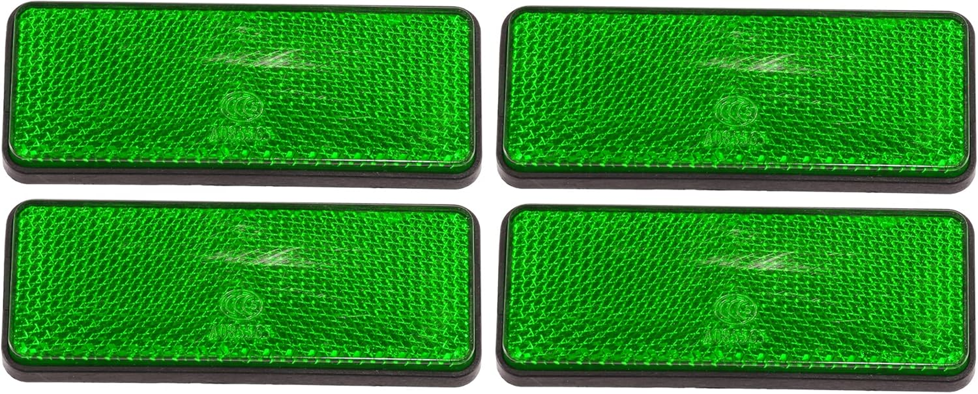 X AUTOHAUX 4 Pcs 87X32Mm Orange Plastic Universal Rectangular Reflective Warning Reflector with Adhesive Tape for Motorcycle Bike