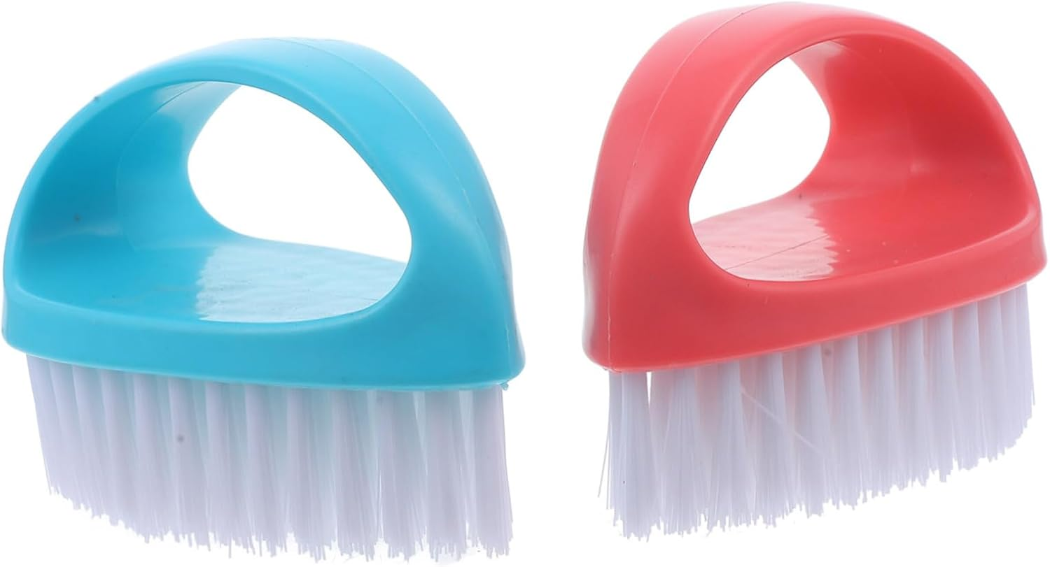 PENIKOKO 2Pcs Nail Cleaning Brush Ergonomic Nail Dust Cleaners for Manicure and Pedicure Soft Bristle Brushes Nordic for Home and Salon Use image number 1