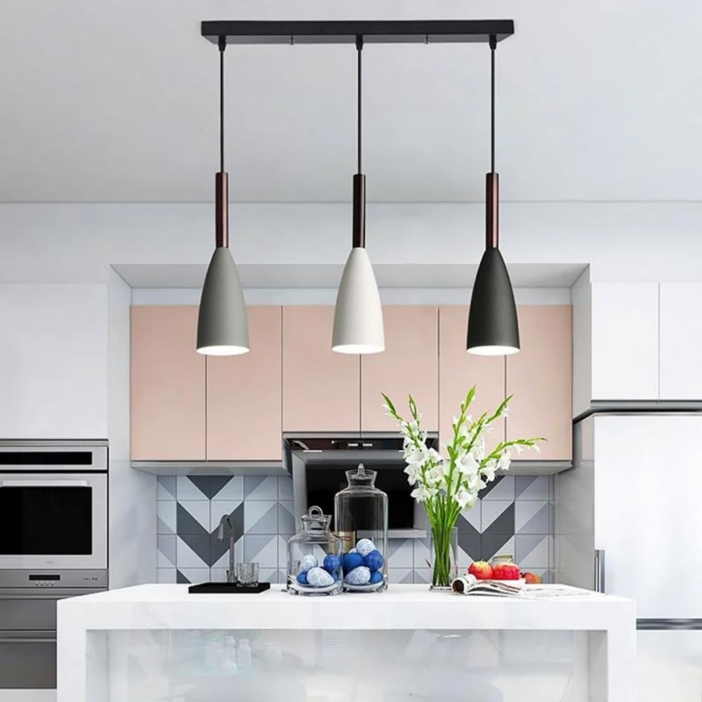 Nordic Minimalist Pendant Light Modern Hanging Lamp Dining Table Kitchen Hanging Island Lighting Fixture Chandelier LED 3 Heads Chandelier Indoor Lighting for Kitchen Island Restaurant Dining Room image number 6