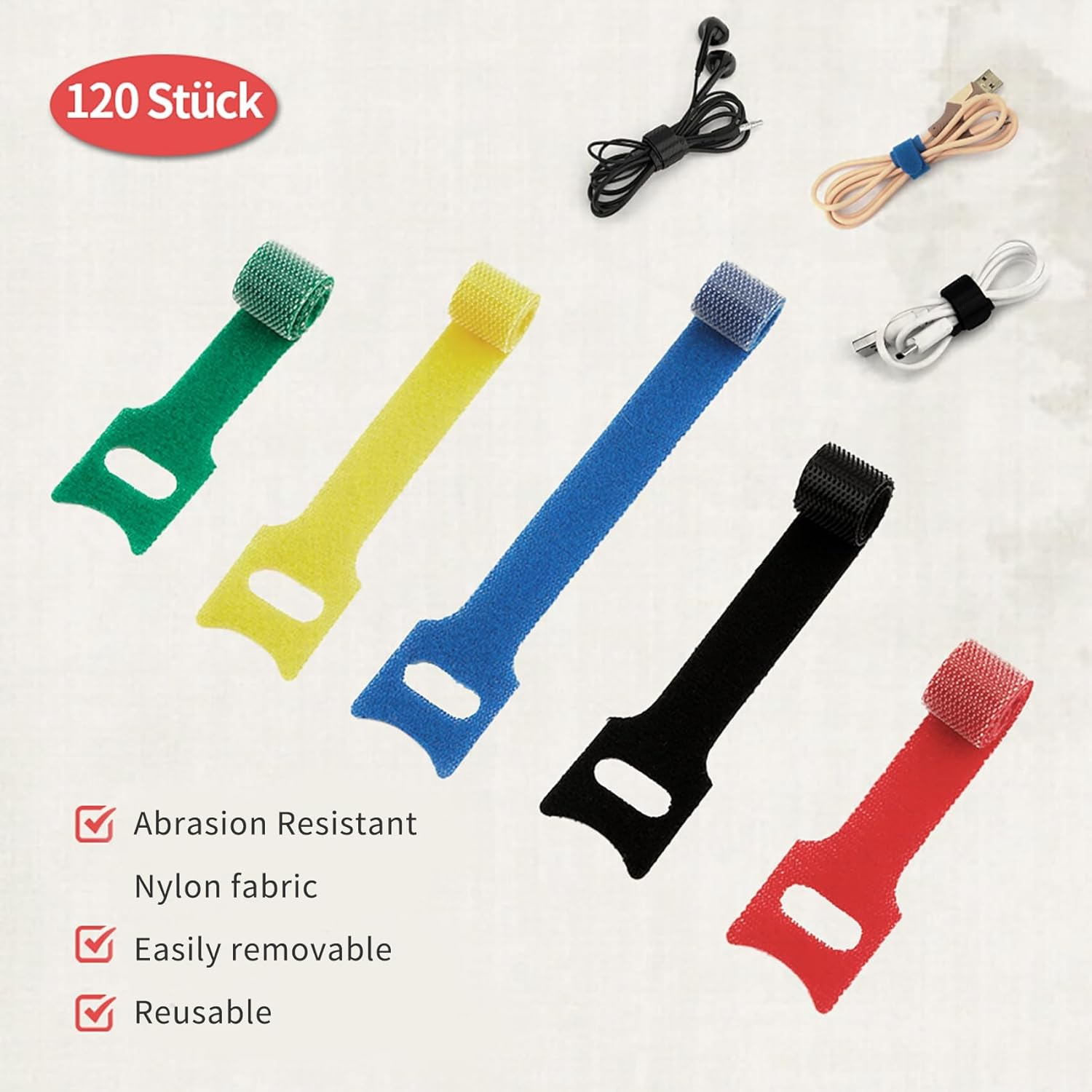 Cable Ties Reusable Zip Ties 120Pcs Reusable Cable Ties Cord Organizer Cable Organizer Cable Management Wire Organizer Wire Management Wire Tie Wraps Cable Wrap Attache Cable Keeper Cable Labels