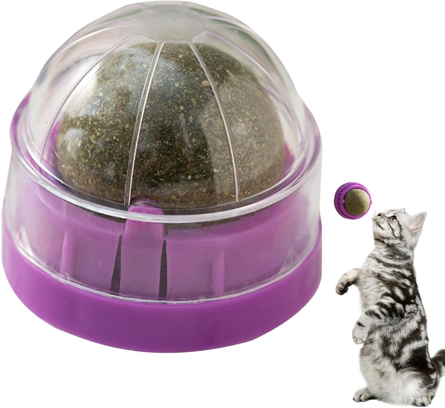 Catnip Wall Ball Toy | Rotatable Edible Kitten Toys for Cats Lick - Healthy Teeth Cleaning Chew Toys, Organic Ball Edible Kitten Toys, Cat Wall Treats, Catnip Lickable Balls Borato