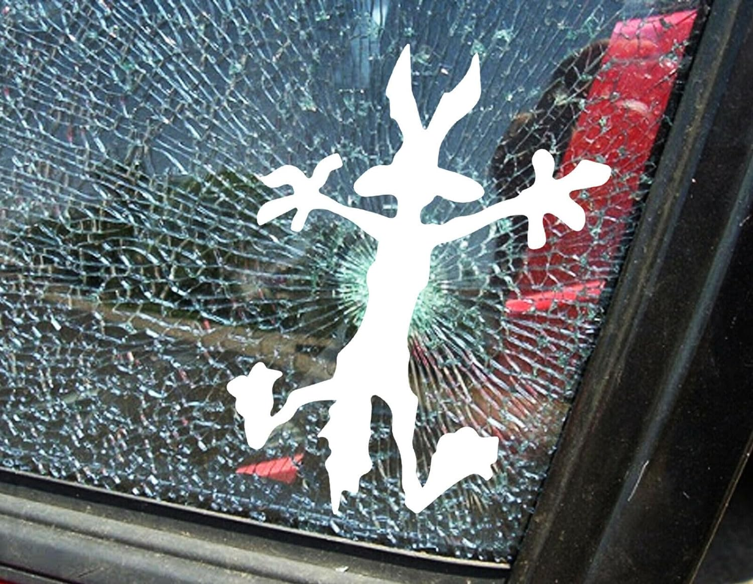 XTRAYXRAY Funny Coyote Splat Sticker Car Decal Window Bumper Decal Sticker Suitable for Cars, Trucks Great for Dents (White)