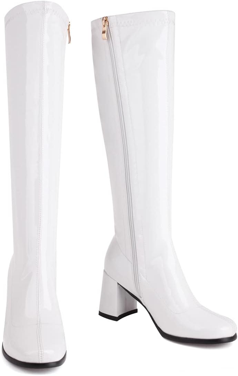 Galindopia Women Gogo Boots Black Knee High 70S Boots image number 2