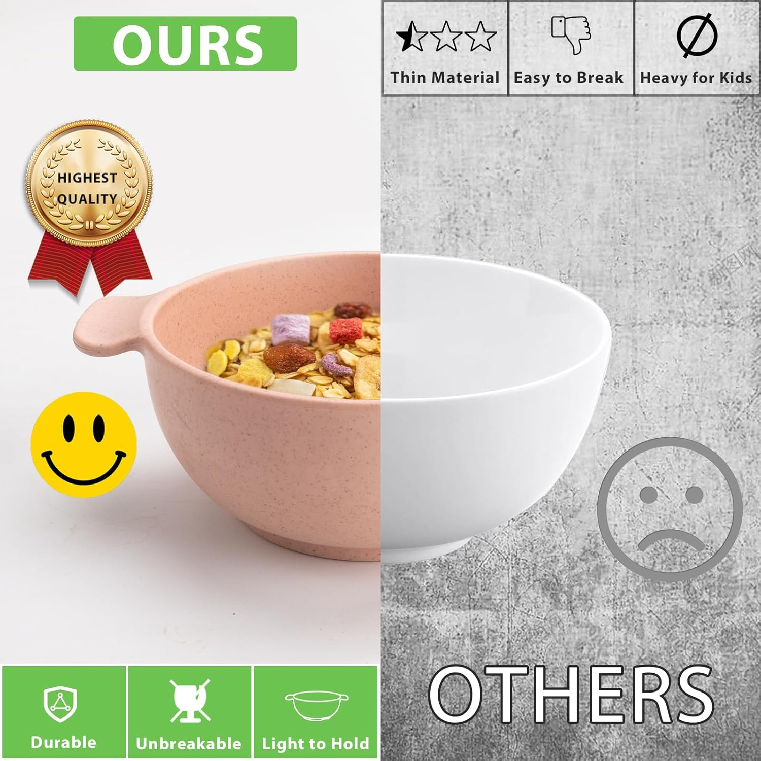 Shopwithgreen Wheat Straw Bowls Set Small Multicolor image number 5