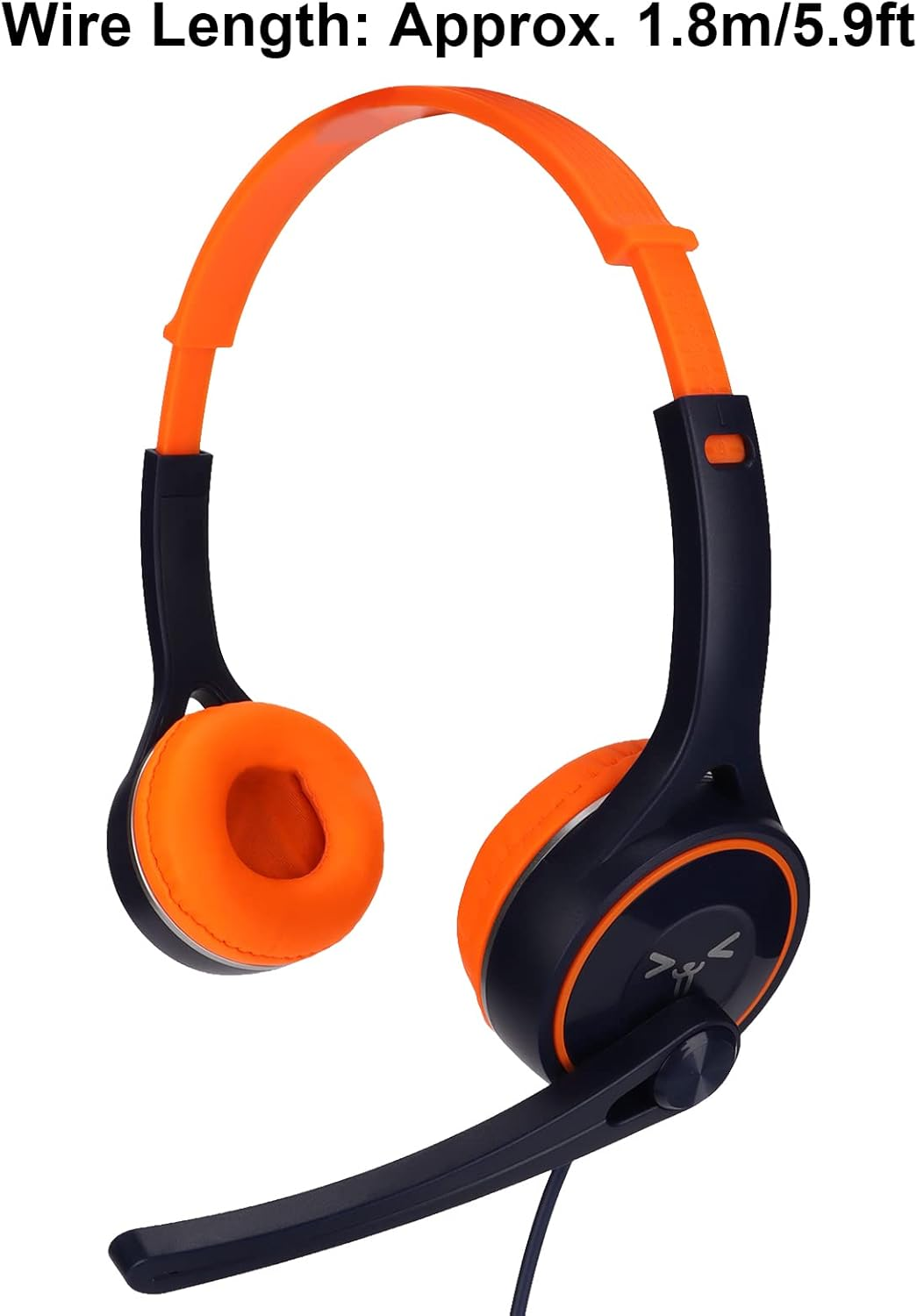 Kids Wired Headphones with 3.5Mm Plug, Foldable Stereo Noise Reduction Comfortable Headset with Sharing Port for Smartphone image number 4