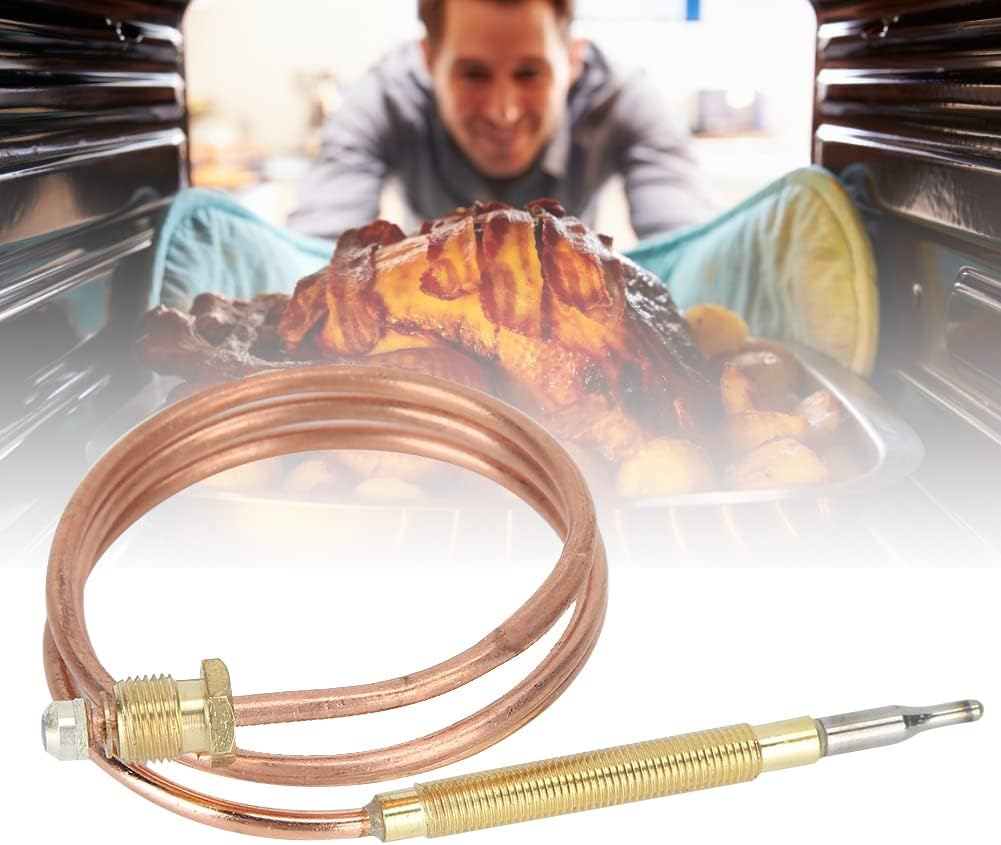 Gas Stove Thermocouple Kit, Temperature Sensing Probe with 5 Nut for Oven Fireplace Induction Cooker Space Heater Water Heater 600Mm Heater Equipment image number 6