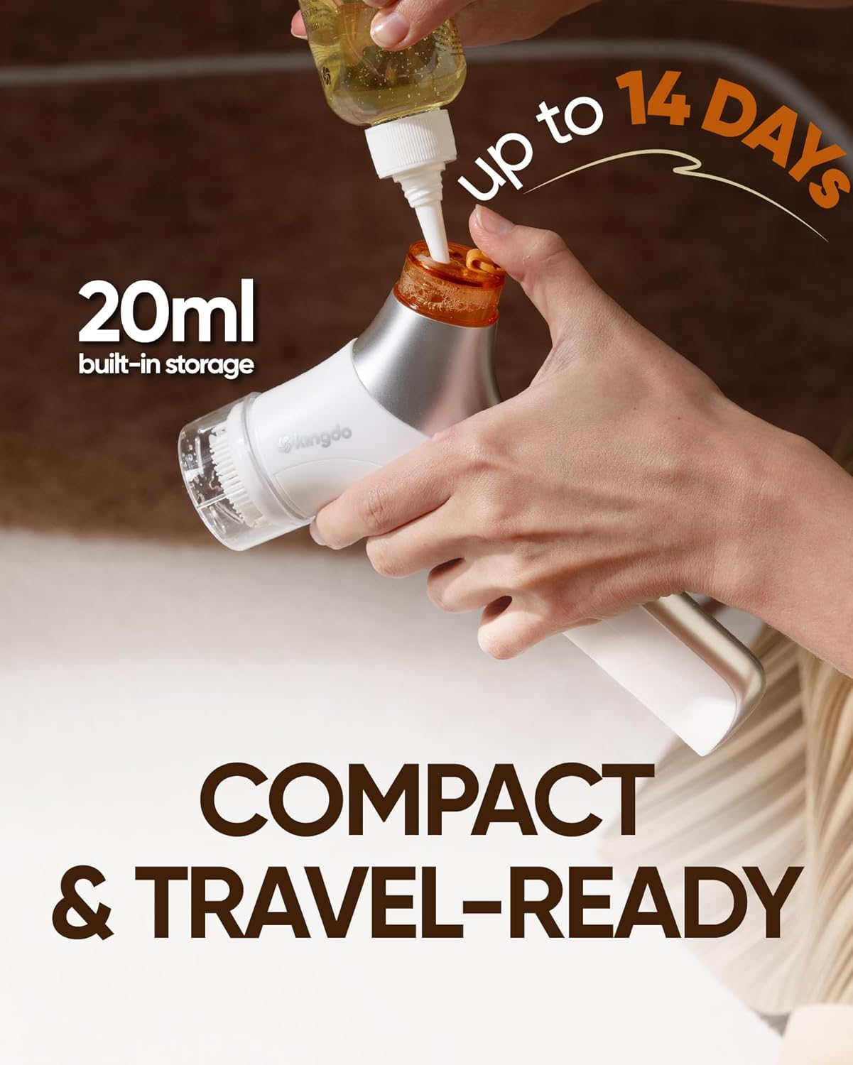 Kingdo 2-In-1 Face Scrubber & Makeup Remover Device, Smart Automatic Foaming Facial Cleansing Brush Exfoliator with Face Cleanser for Deep Cleansing & Exfoliating & Removing Makeup Skin Care image number 3