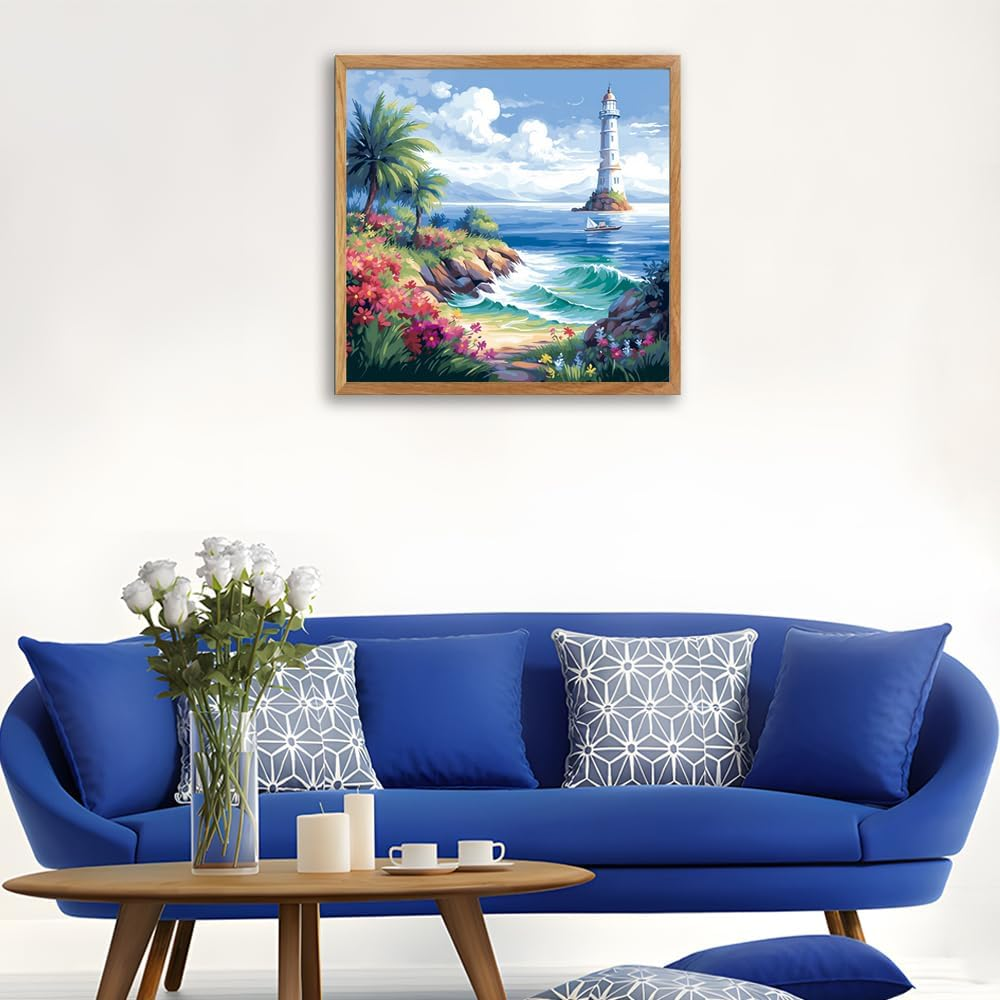 HONGYA ART DIY Paint by Numbers－Diy Adult Paint by Numbers Kits for Adults,Adult Painting Kits on Canvas Landscape for Living Room, Bedroom, Office 20X16''(Ld-5) image number 3