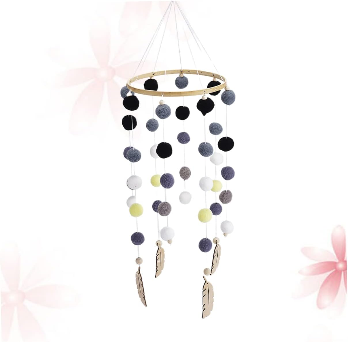 Hairball String Pendant Wall Hanging Decor Grey Adorable Livingroom Hangings Wall Ornament for Home Shop for Cottagecore Decor image number 2