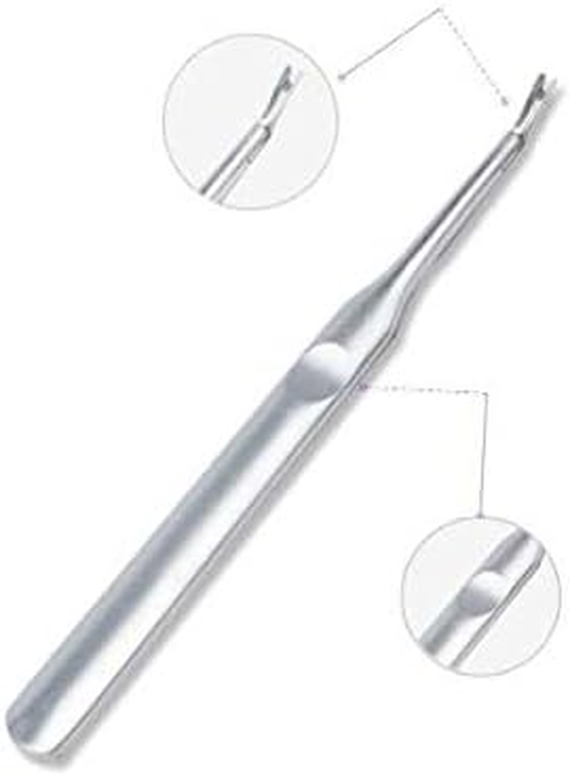 KDDOM 2 Pcs Stainless Steel Cuticle Pusher Remover Dead Skin Fork Trimmer Professional Cuticle Trimmer image number 1