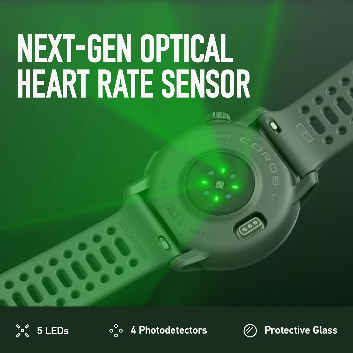 COROS PACE 3 Sport Watch GPS, Lightweight and Comfort, 17 Days Battery Life, Dual-Frequency GPS, Heart Rate, Navigation, Sleep Track, Training Plan, Run, Bike, and Ski (Black Silicone) image number 2