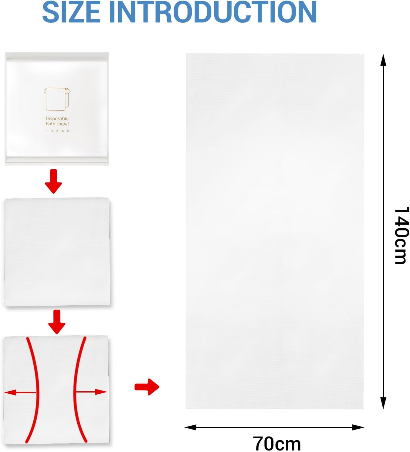 DAWNTREES 10 Pack Disposable Bath Towels, 70X140Cm Large Hair Towels Disposable Spa Towels for Bathroom, Absorbent & Quick Dry, White (10) image number 3