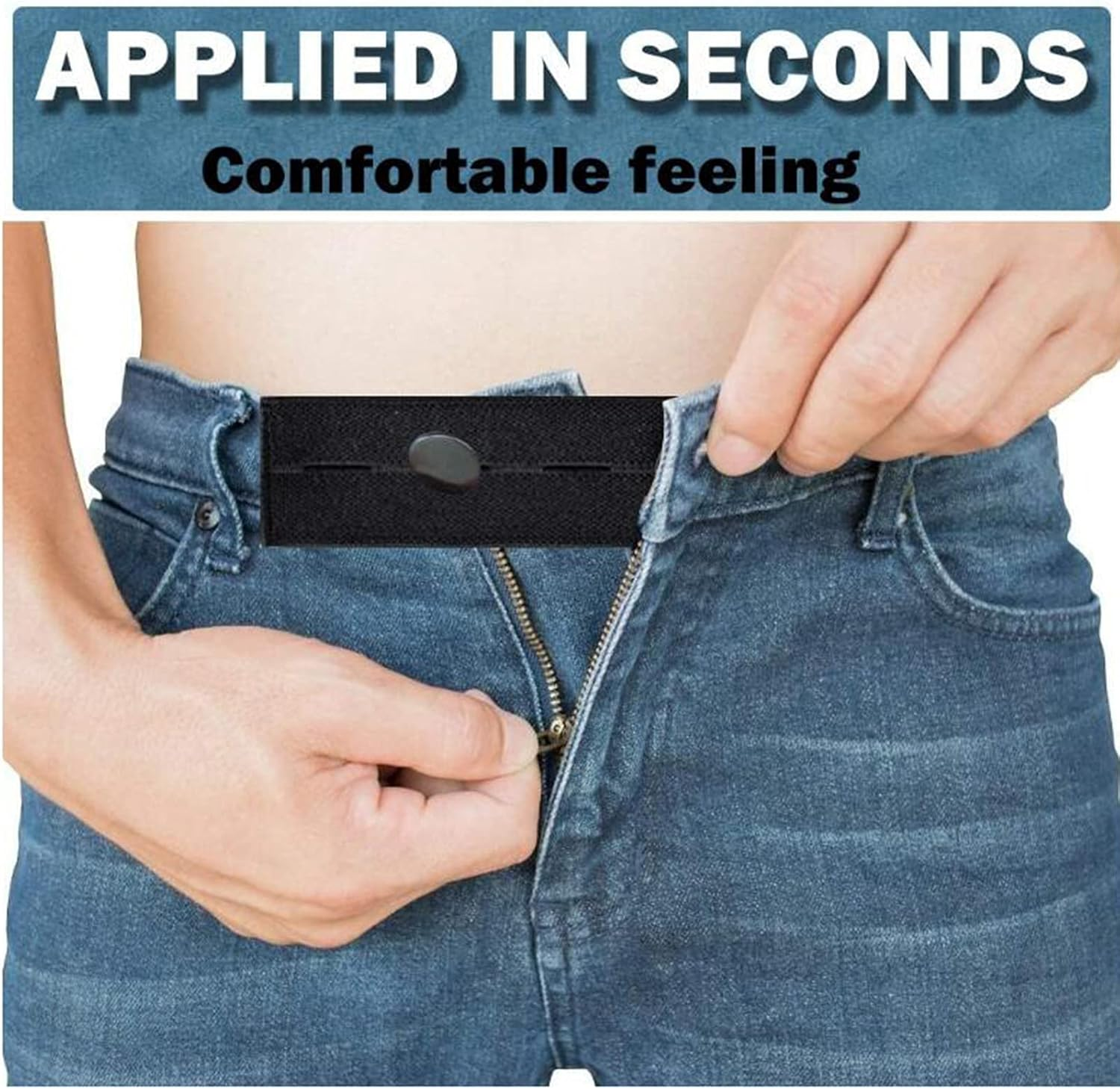 Oshhni 4 Pcs Elastic Waist Extenders,Adjustable Waistband Expanders for Men and Women,Jeans Pants Button Extender Set (4 Colors) image number 6