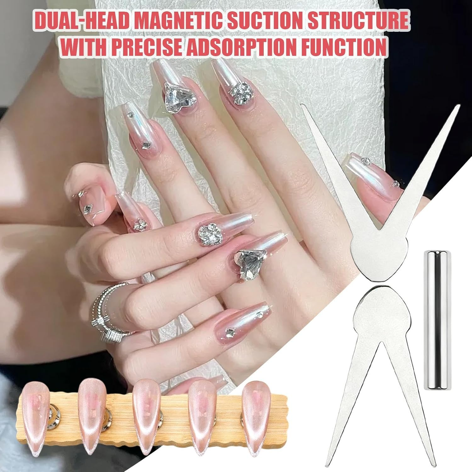 Magnet for Nail Polish - Double-Head Powerful Magnetic Manicure Tool,Nail Design Magnet Tools | for Women Wife Daughter Girlfriend Adults Lovers image number 6