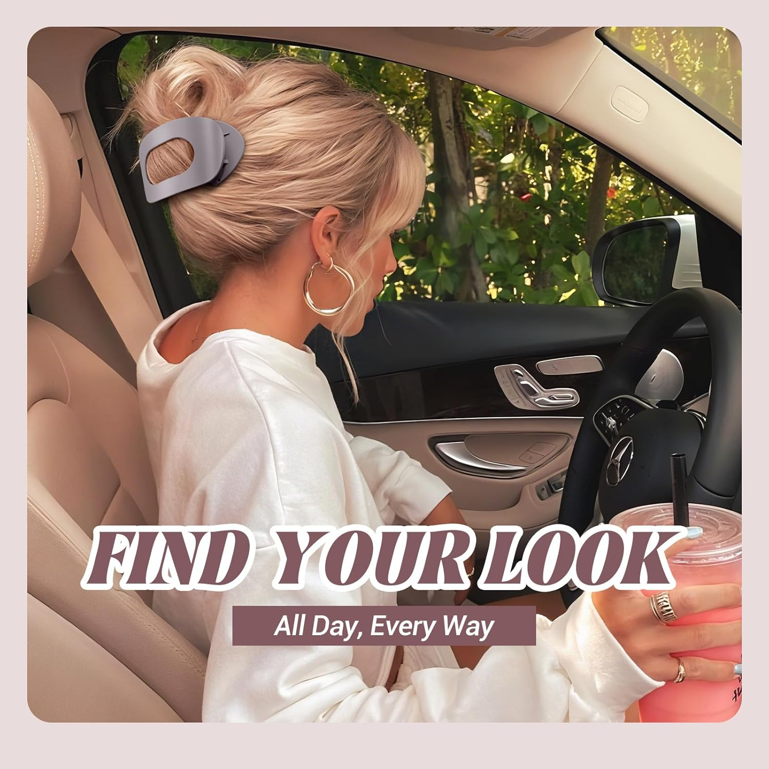 Kavya Flat Hair Clips Women - 6 Pcs Curved Design Flat Hair Claw Clips for Lying & Driving Non-Slip Duckbill Hair Clips - Strong Hold round Claw Clip for Thin & Thick Hair French Hair Accessories image number 1