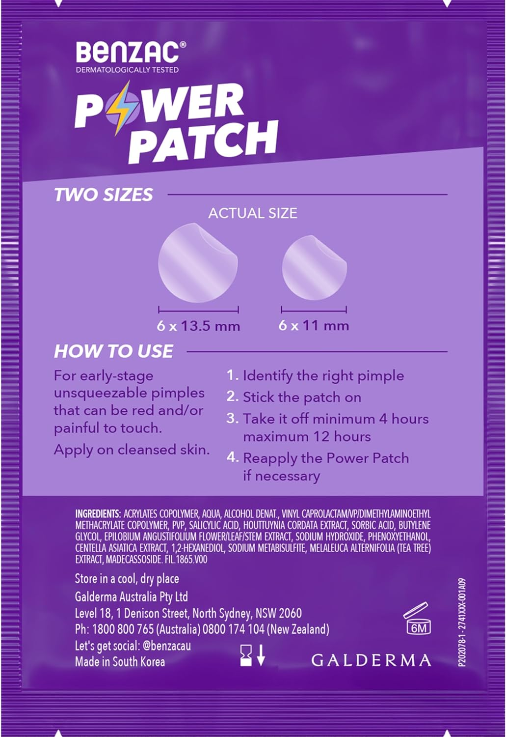 Benzac 3-In-1 Power Patch, Salicylic Acid Pimple Patches with Visibile Results in Just 6 Hours, 24 Ultra Thin Spot Patches for Emerging Spots, Dermatologist Tested (Pack of 2)