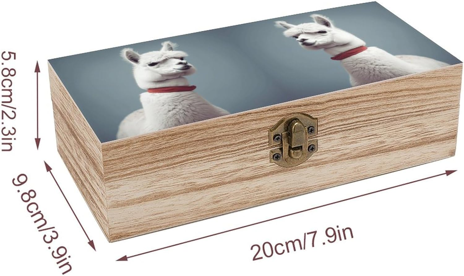 Alpaca Wooden Box Wood Wedding Keepsake Boxes with Lids Small Decorative Boxes Lightweight Wooden Memory Storage Box for Crafts Keepsakes Jewelry Photo Letter Storage image number 1
