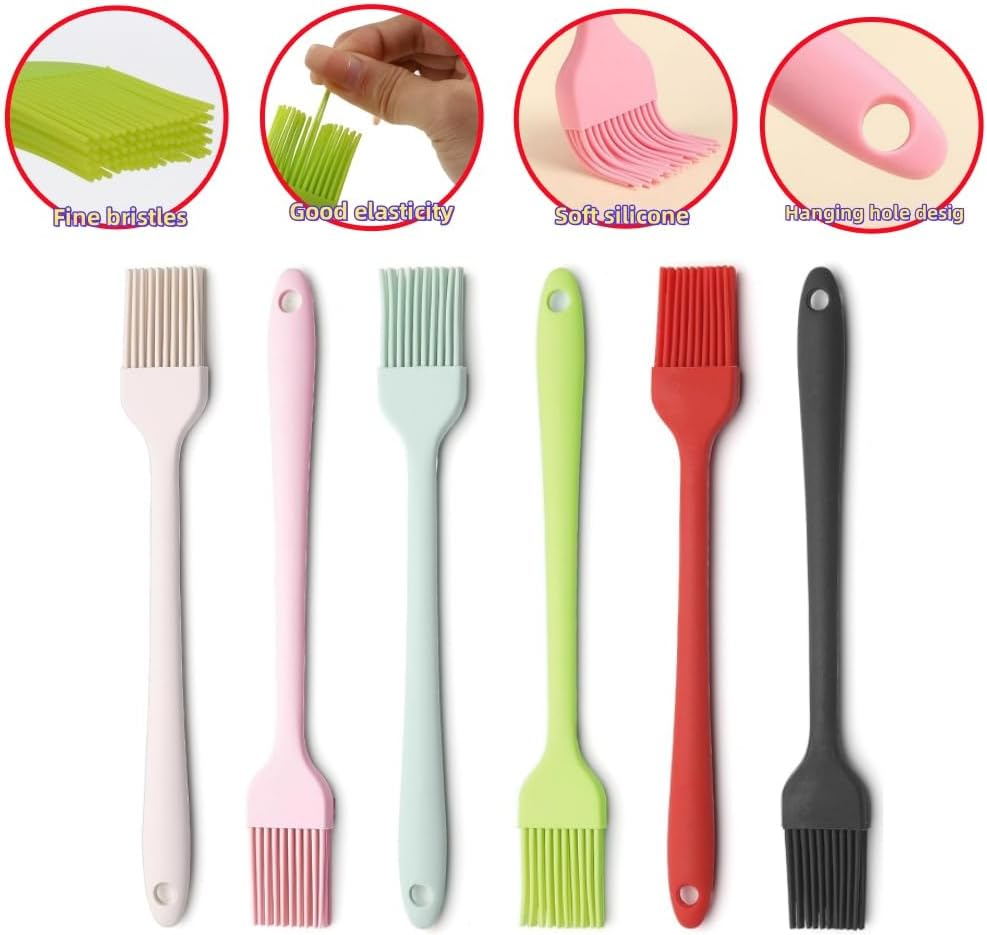 6 PCS Silicone Brushes, Silicone Oil Brush, Heat-Resistant Silicone Brush and Oil Brush Are Used for Cooking, Baking and Grilling in the Barbecue Kitchen. They Can Be Washed in the Dishwasher image number 2