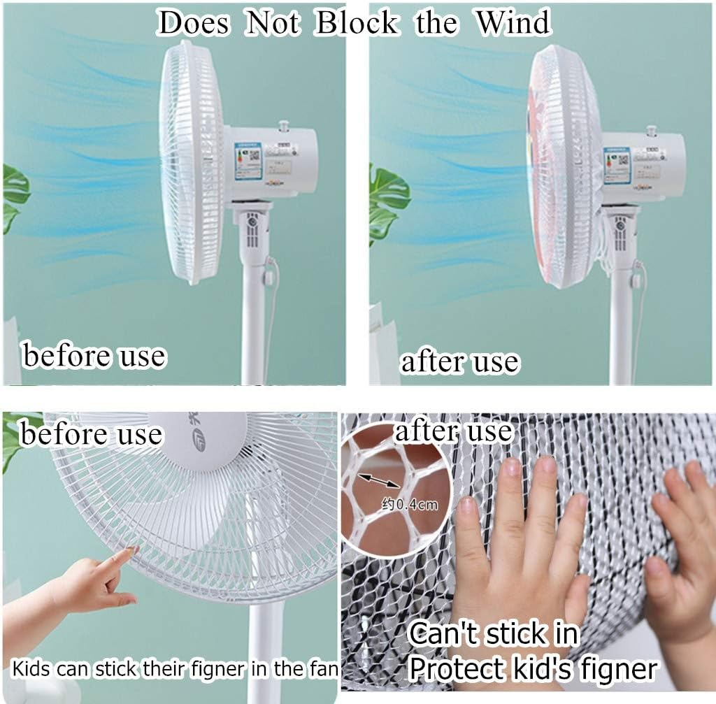 2 Pack - 16" Pedestal Fan Cover,Washable Fan Dustproof Covers,Protect Kid Children Baby Finger Net Mesh Fans Guard,Summer Home Fans Safety Dust Covers,Perfect for Parents of Toddlers (Black) image number 4