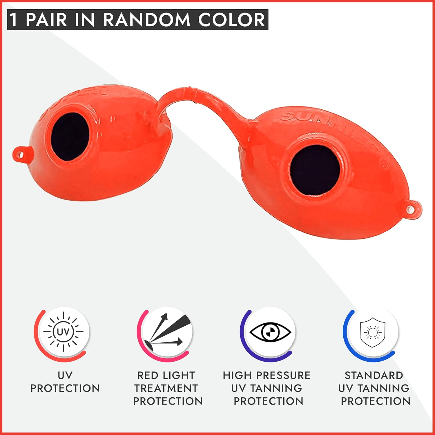 Super Sunnies UV Eye Protection FDA Compliant Eyeshields, Tanning Bed Goggles, Red Light Therapy Glasses W/Strap image number 1