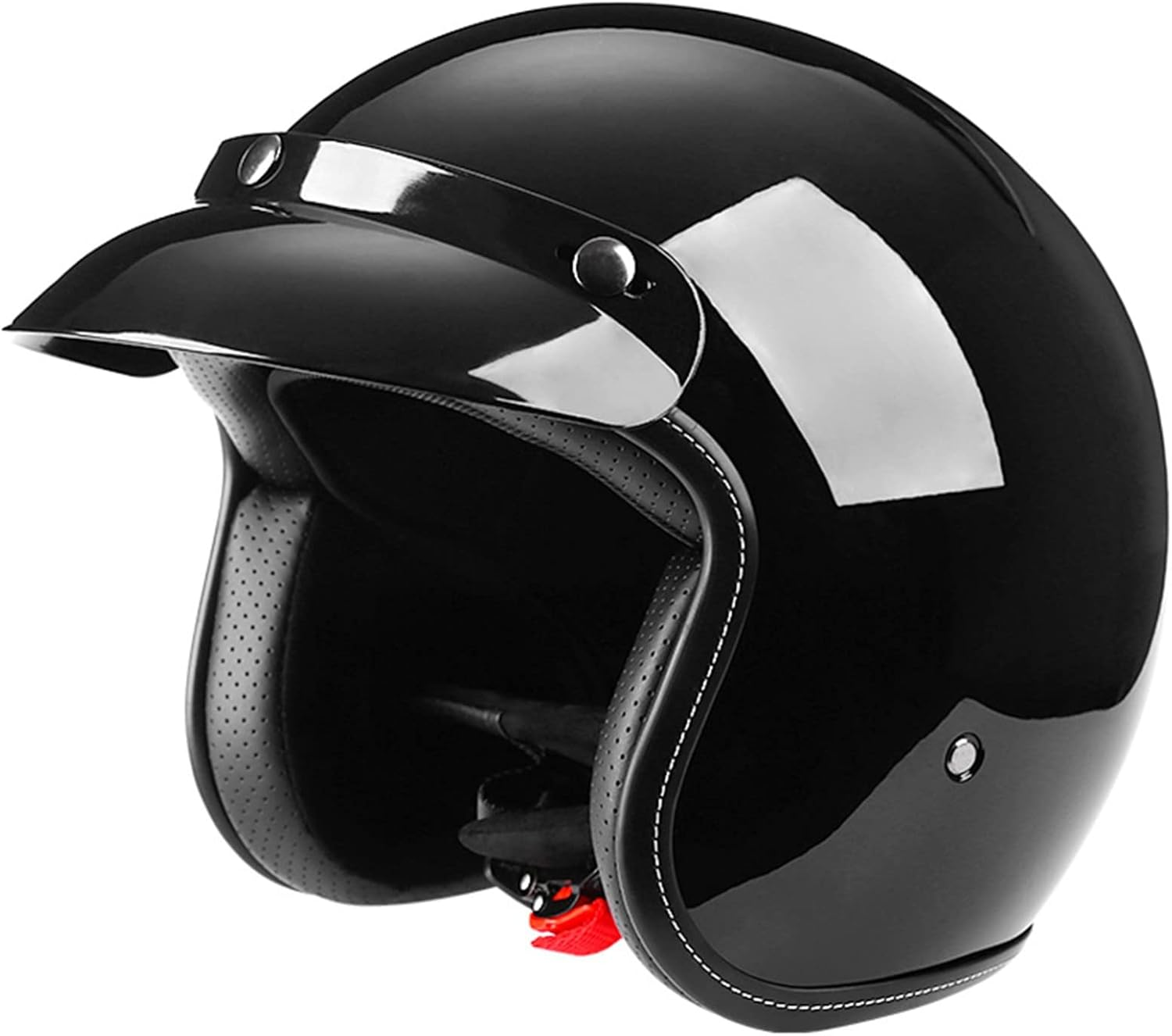 3/4 Open Face Motorcycle Helmet Retro Jet Motorbike Protective Helmet DOT Certified Half-Covered Helmet for Men Women Scooters Outdoor Off-Road ATV Matte Black,Xxl