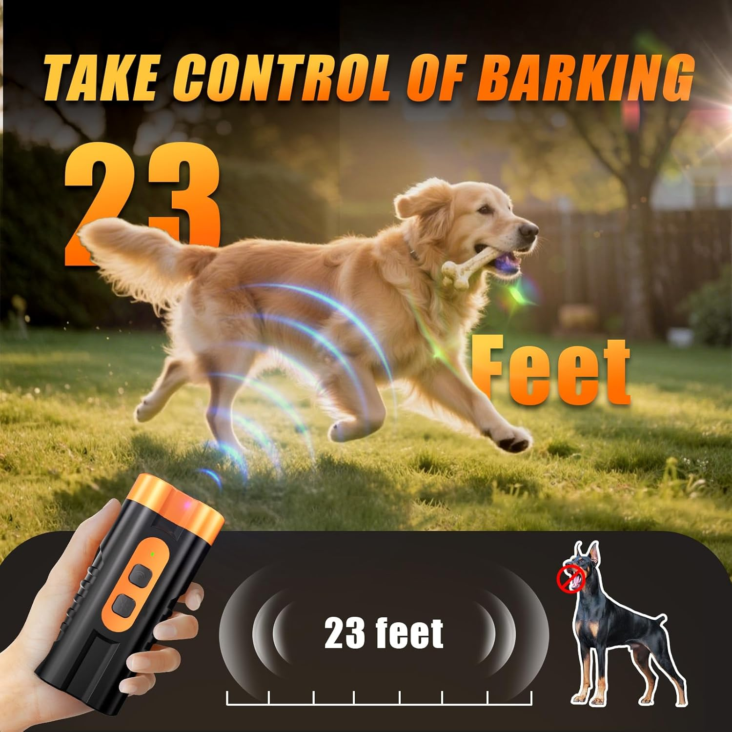 LOVELEDI anti Dog Barking Device, Rechargeable Dogs Bark Deterrent Devices, Ultrasonic Dog Bark Control for Own or Neighbor'S Dog Training Indoor Outdoor Use, Pet and Human Friendly, Effective & Safe image number 3
