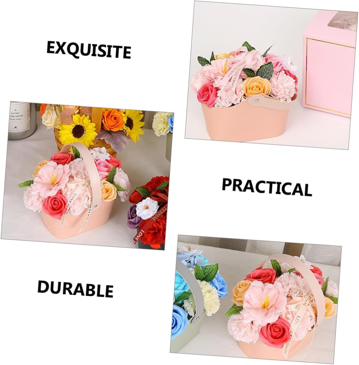 Healvian Flower Petals Bath Soap Box Mother'S Day Women'S Decorative Soap Basket image number 6