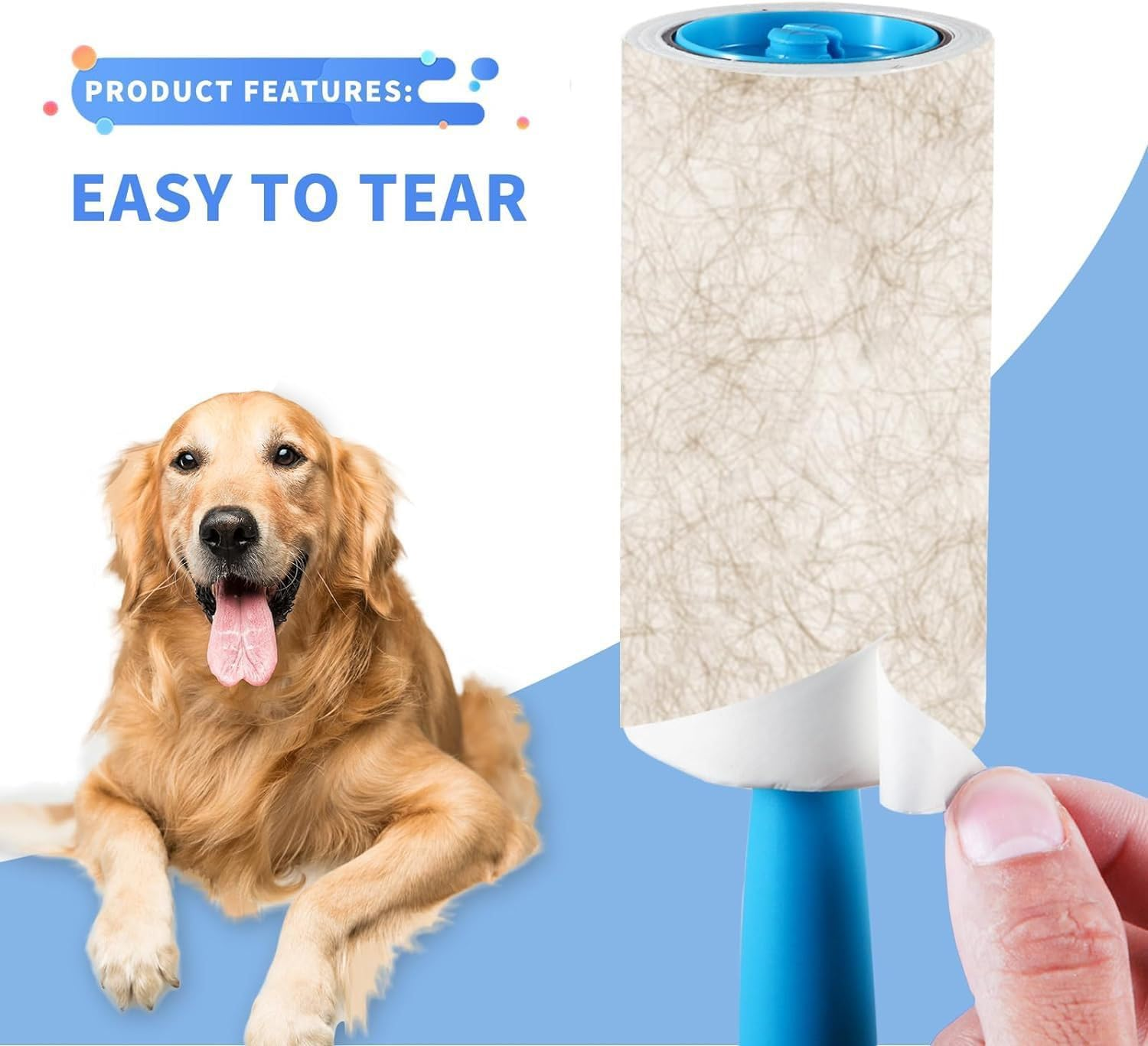 Extra Sticky Lint Roller Mega Value Set720Sheets for Pet Hair Removal, Dog and Cat Lint Remover