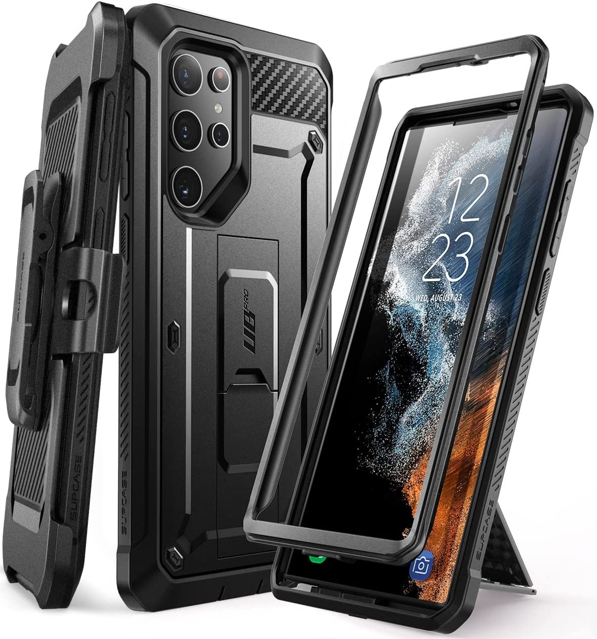 SUPCASE Unicorn Beetle Pro Series Case Designed for Samsung Galaxy S22 Ultra 5G (2022 Release), Full-Body Dual Layer Rugged Holster & Kickstand Case without Built-In Screen Protector (Black)