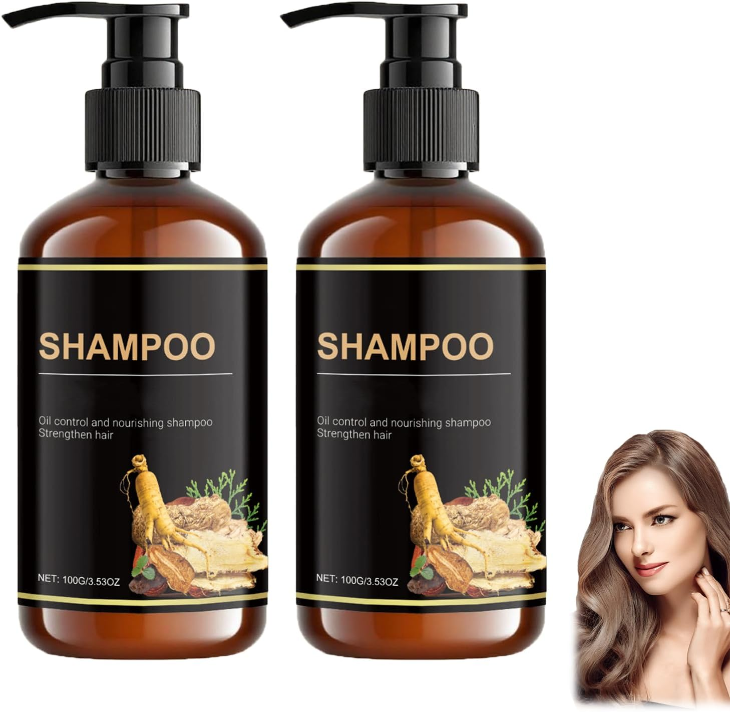 Oil Controlling and Nourishing Shampoo, Thickening Shampoo with Rosemary and Ginger Extraction, Thicken Thinning Hair and Reduce Breakage & Dull Hair, Deeply Cleansing and Nourishing (1Pcs)