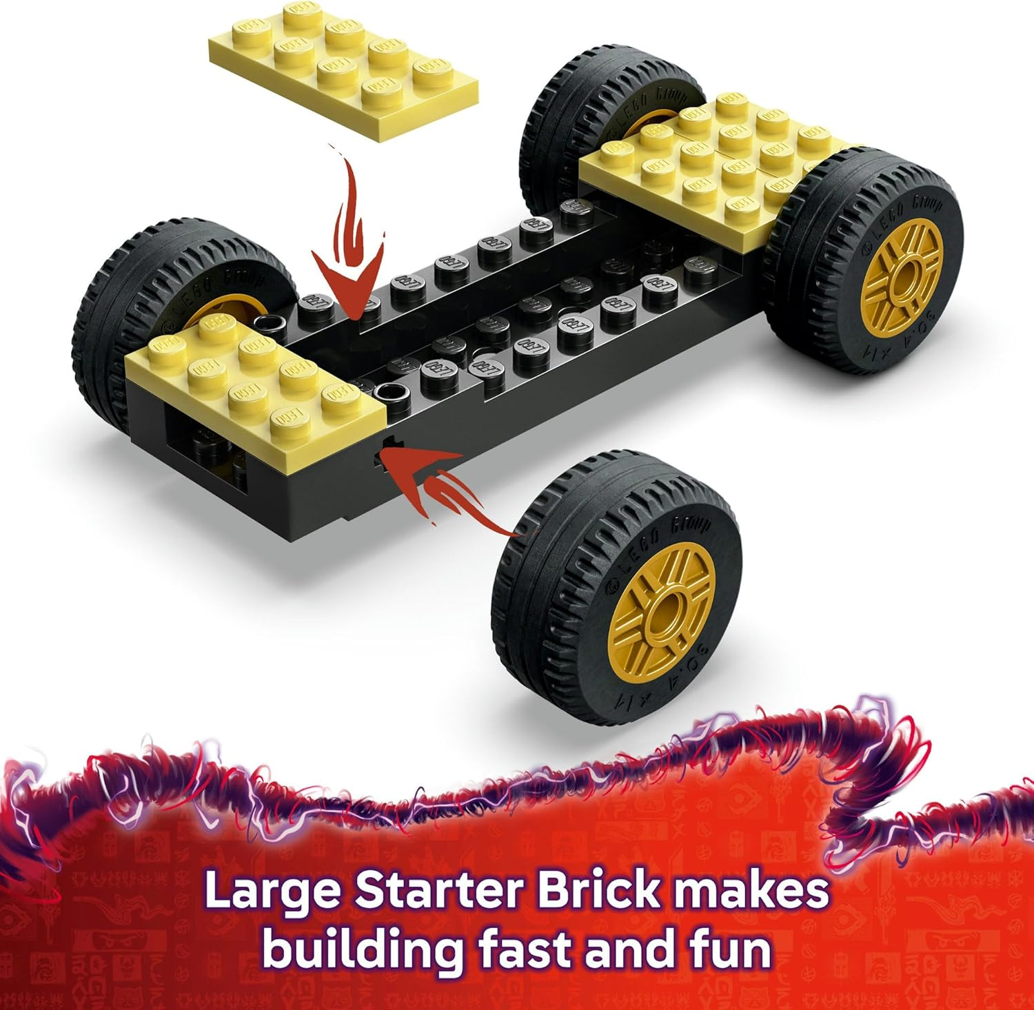 LEGO&reg; NINJAGO&reg; Rogue Vs. Drix Race Car Duel 71840 Ninja Toy Playset with 3 Minifigures, 2 Racing Cars, 2 Ninja Katanas and Reveal Blade, Small Toy for Kids, Boys and Girls Aged 4 Years Old and Up image number 6