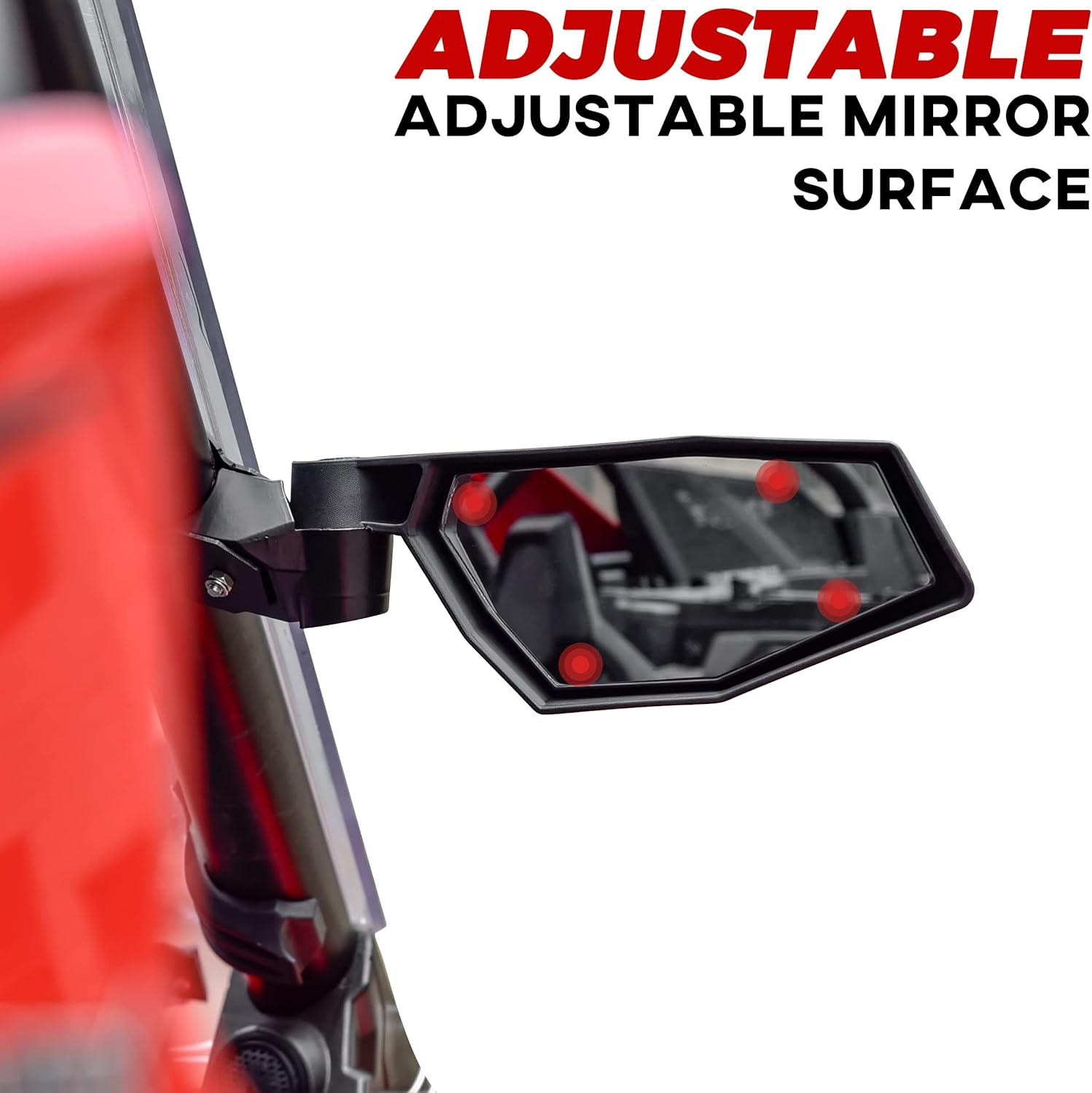 SAUTVS Premium Center Convex Rearview Mirror and Adjustable Folding Side Rear View Mirrors Kit for Polaris RZR PRO Xp/Pro R/Turbo R 2020-2024 (Replace #2883762, #2883763) image number 4