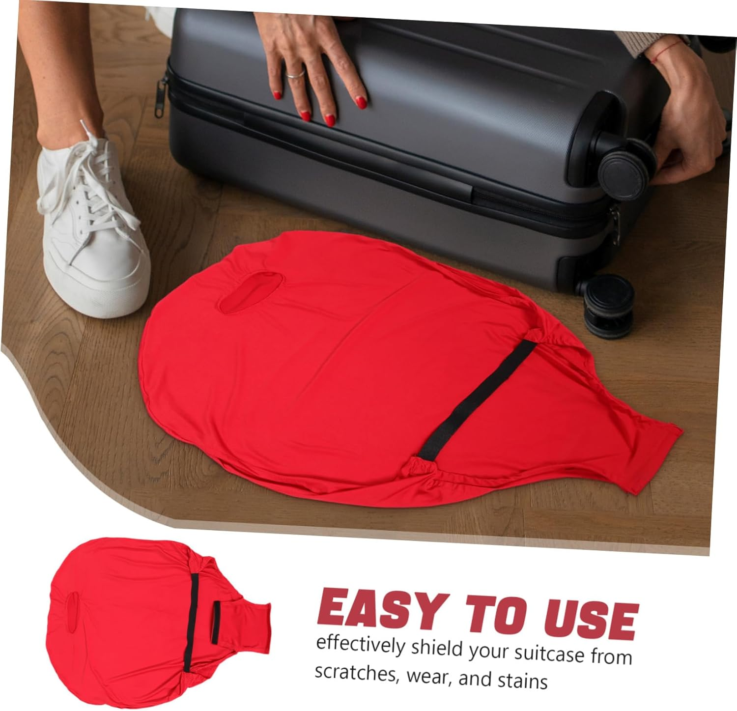 JUMPLAWN Reusable Luggage Cover Protector Elastic Travel Suitcase Cover for Aeroplane Suitcases Durable Protection against Scratches and Debris Versatile Fit for Multiple image number 3