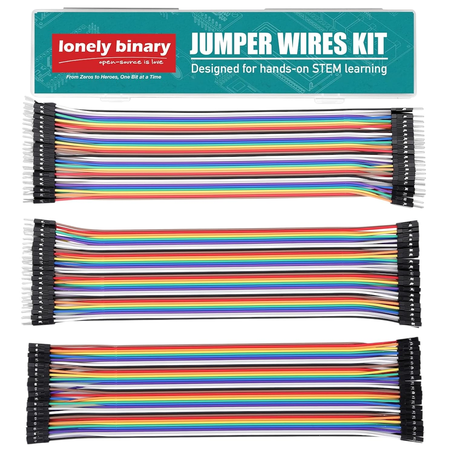 120Pcs Breadboard Jumper Wires Assorted Kit with 2.54Mm Gender Changer Pins & Slim Storage Box - 20Cm, 40Pin Male to Female, Male to M, Female to Female Jumper Wires for Arduino, ESP32 image number 3