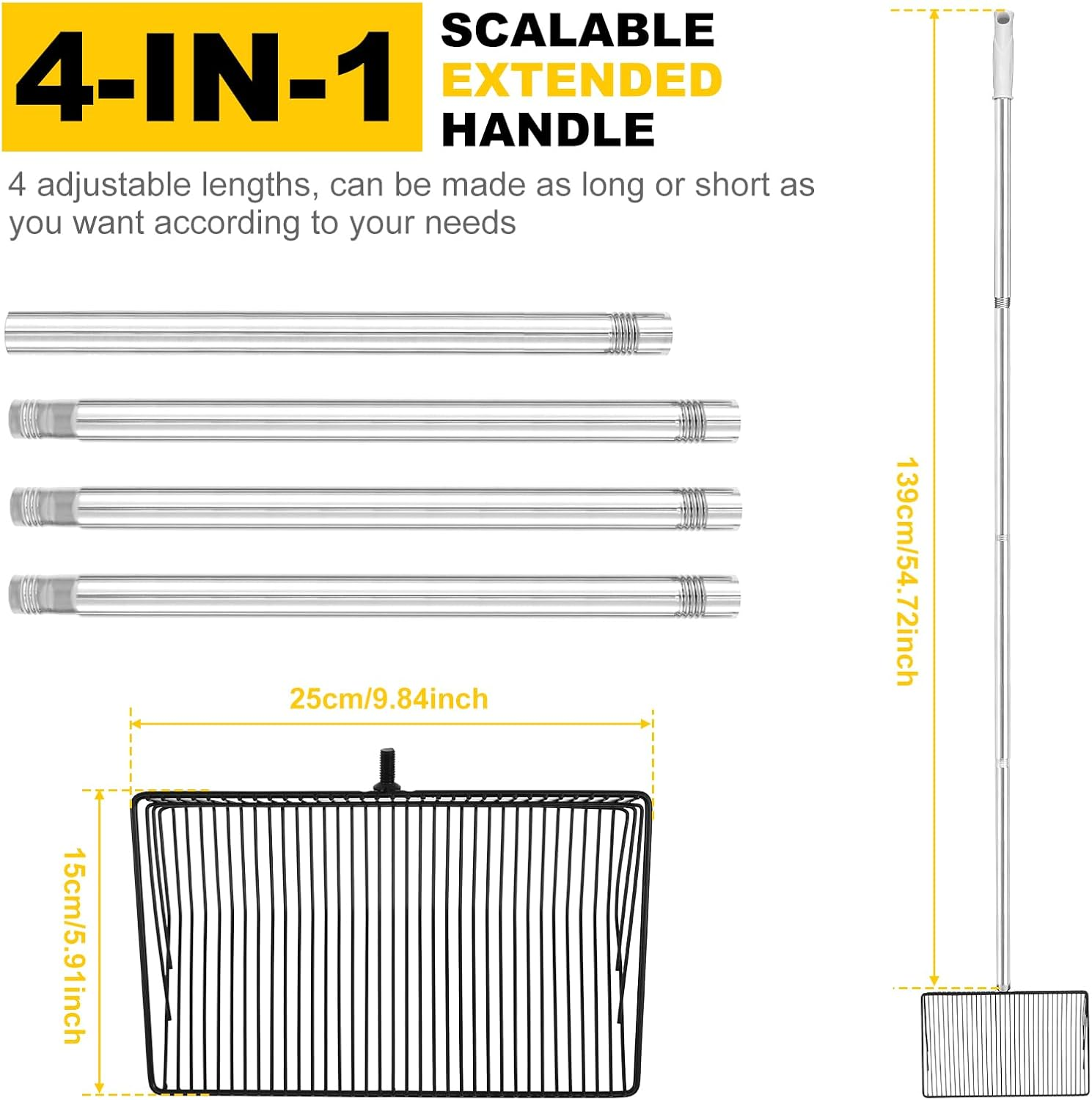 DJAPWPX Chicken Poop Scooper with 54.7 Inch Handle Sturdy Chicken Litter Scooper Removable Chicken Pooper Scooper Efficient Chicken Poop Shovel for Chicken Goat Poop Cat Litter image number 3