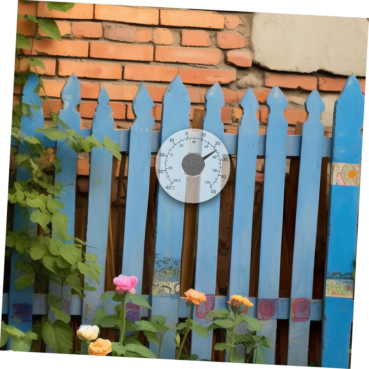 UPKOCH Indoor Outdoor Thermometer with Adhesive for Window and Door Scale Professional Temperature Gauge for Greenhouse Nursery Garden Compact and Easy to Read