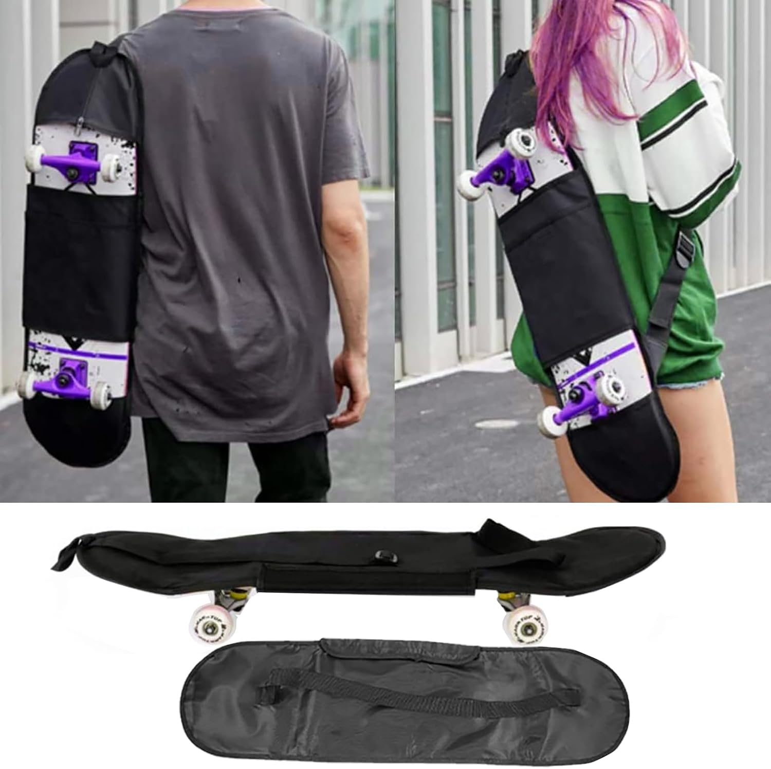 Skateboarding Backpack, Portable Funnel Padding Kit Artificial Belt Shoulder Bag Skateboard Belt Portable Funnel Protective Frame Skateboard Padding Kit image number 1