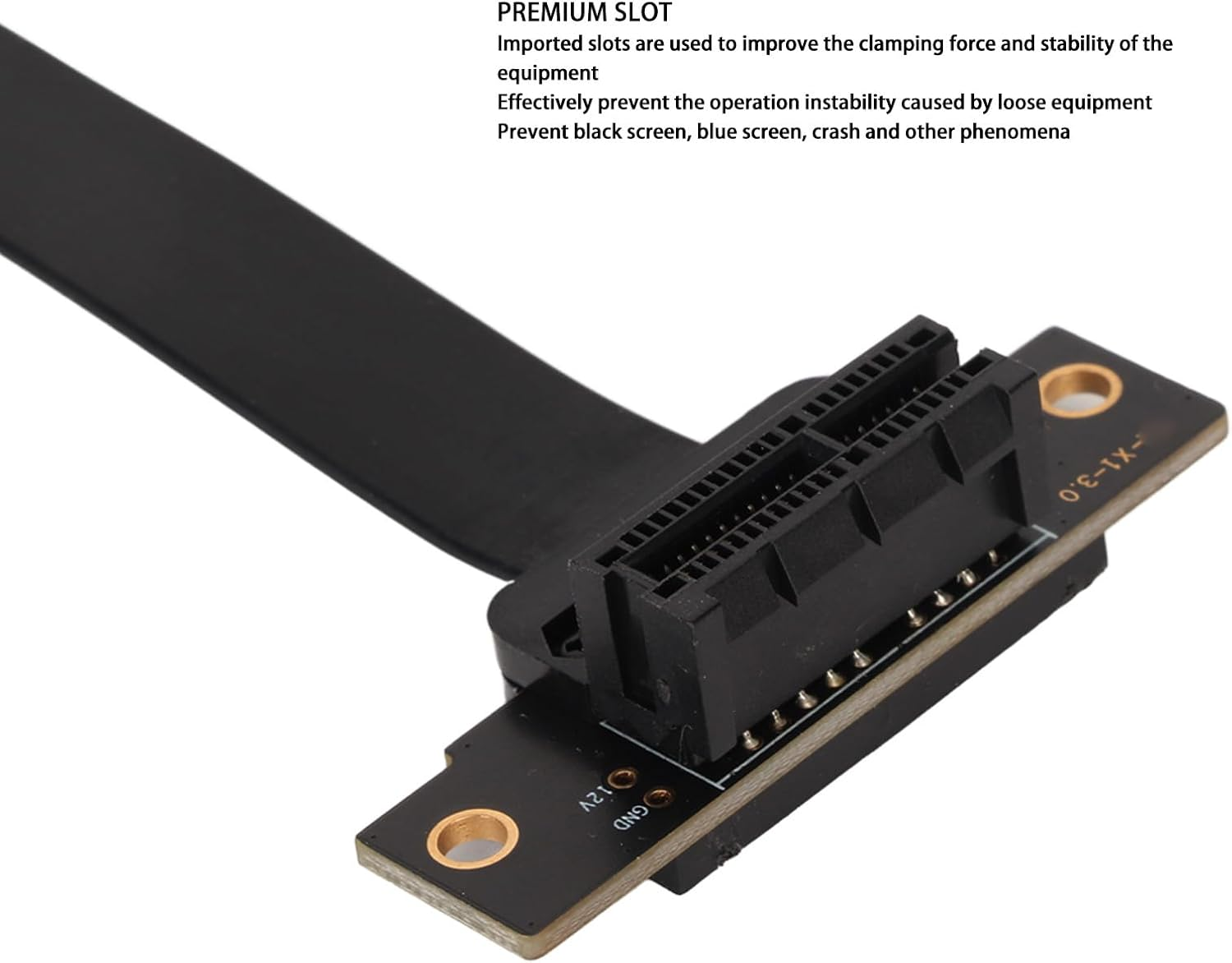 PCIE 3.0 Extension Cable, 30CM / 11.8In Pcie 3.0 1X Riser Cable, Dual 90 Degree Ribbon Adapter for Sound Cards, Network Cards, Data Cards, Graphics Cards, Adapter Cards image number 4